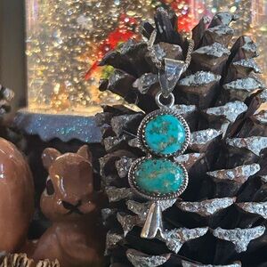 925 Sterling Sonoran Turquoise squash blossom necklace